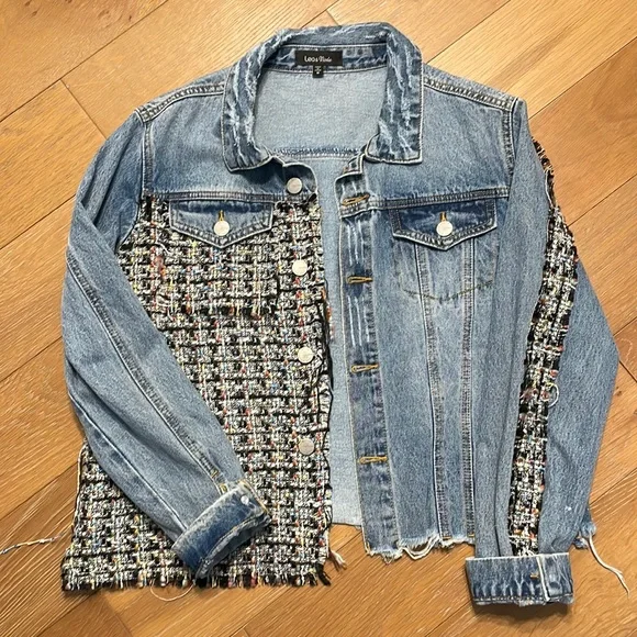 Lea Viola Jackets Coats Embroidered Patch Jean Jacket